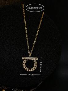 1 pieza Elegante collar colgante minimalista con círculo geométrico incrustado de micro-circonita, adecuado para uso diario de mujeres, citas, festivales y como regalo