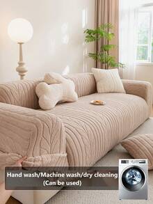 1 Stück einfarbige Plüsch Sofaüberwurf, weich & hautfreundlich, Jacquard Design, tierfreundlich, maschinenwaschbar, langanhaltend, Weihnachten Neujahr Feiertag Party Heimdekoration, Sofaschutz, passend für 1/2/3/4-Sitzer Sofa