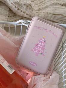1pc Christmas Tree Magnetic Card Holder Leather Case, Suitable For IPhone 17, 16/15 Pro Max, 13, 14, 12 Magnetic Phone Case (Phone Case Not Included)