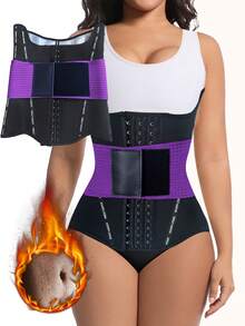 حزام مدرب الخصر ذو طبقتين، حزام ضاغط لتنحيف الخصر للتمرين والجري والياقة البدنية - يعزز التعرق ويشكل الخصر