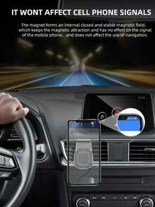 1件创意磁吸车载手机支架重力汽车出风口支架强磁铁7L车型导航手机支架 - 彩色 - 查看 3