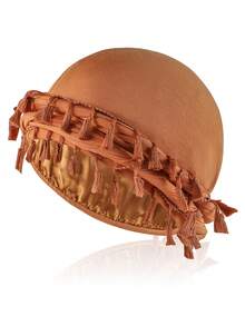 1件流苏头巾，光环头巾，缎面衬里头巾，男女通用流苏头巾帽，男士嘻哈个性化骷髅帽，缎面衬里头巾帽 - 黃色 - 查看 5