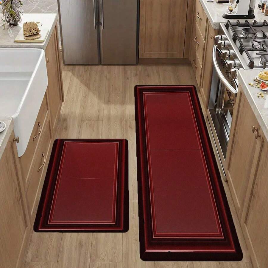 Kitchen Anti-Fatigue Floor Mat, Non-Slip Rubber Backing, Washable Kitchen Rug For Standing Comfort, Long Narrow Kitchen Mat For Kitchen Island, Red, 20x59 Inch - trắng - Xem 1