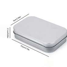 1/2pcs Flip Lid Tin Box, Metal Storage Tin, Portable Small Container, Mini Storage Box With Solid Hinge Lid For Drawing Pins, Beads, Earrings, Jewelry Crafts Organization - Multicolor - View 14