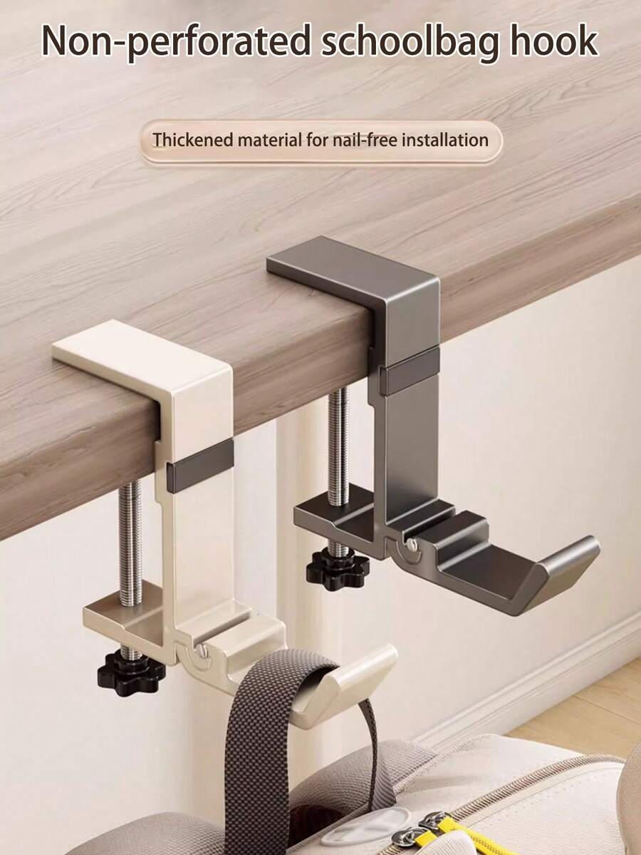 1 Piece Of Foldable And Adjustable Desk-Side Hook, No Drilling Required, No Sticking Needed, Easy To Install, Foldable And Durable, Multi-Functional Hook, Suitable For Classrooms, Desk Organizers, Home Storage, Office Desk Accessories, Desktop Storage Boxes, Student Stationery, School And Office Supplies, Desktop Storage Boxes, Office Decoration, Valentine's Day Decoration