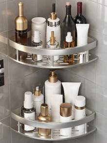 1 件铝合金浴室置物架，厨房收纳整理架，淋浴置物架，壁挂式浴室配件，无需钻孔浴室配件浴室工具