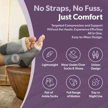 2 件/套高品质踝部支撑套，足弓和踝部支撑压缩袜，露趾设计，适合日常穿着和户外活动，弹性足部支撑，运动踝部支撑 - 彩色 - 查看 6