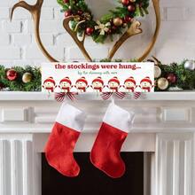Stocking Holder With Hangers - Wooden Organizer Sign '' Stockings Were Hung' - Xmas Mantel Snowmen Wall Mount Hanging Hook Mantel Truck