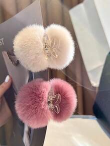 1pc Women Fashion Butterfly Fluffy Hair Claw Fall Hair Accessories Elegant Hair Clips Winter Claw Clips Fashion Hair Clutch