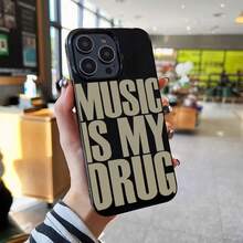 Black MUSIC IS MY DRUG Luck Phone 17 16 14 13 12 11 15 Pro Aia XR X XSMax 78 Plus Shockproof Soft Coverchristmasfall Phone Casephone 17halloween Accessories - Trộn màu - Xem 6
