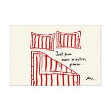 1 件卧床印刷横向海报、晚安海报、可爱卧室艺术、手绘素描、趣味艺术印刷、中世纪艺术、乔迁礼物、红米色中性简约床头墙艺术、无框架 - 彩色 - 查看 7
