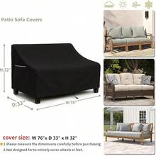 Outdoor Waterproof Patio Chair Covers, 33W X 35D X 36H Inches Weather Resistant Furniture Cover Heavy Duty 600D Oxford 2-Pack, Beige And Brown