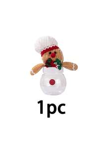 1pc Christmas Gingerbread Man Candy Decoration Jar, Desktop Decoration Supplies, Christmas Gifts, Cartoon Candy Box Storage Jar, Creative Decorative Candy Jar, Suitable For Holiday Parties And Theme Events, Family Gatherings, Shopping Mall Activities, Window Displays