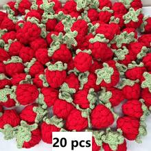 3/5/10/20/30pcs Handmade Crochet Red Strawberry Ornaments | Red And Green Knitted Wool Pendants, Suitable For Keychains, Phone Accessories And DIY Crafts - Perfect Birthday Gift Decor, Bag Charms, Playful Design, Fabric Texture, Crochet Accessories, Great For Thanksgiving - Red - View 23