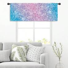 Miyotaa Christmas Tree Rustic Kitchen Curtain Valance 54W X 18H Rod Pocket Wooden Farmhouse Winter Xmas Country Pine Fir Window Treatment For Living Room Bedroom Bathroom - Hồng Tím Xanh - Xem 1