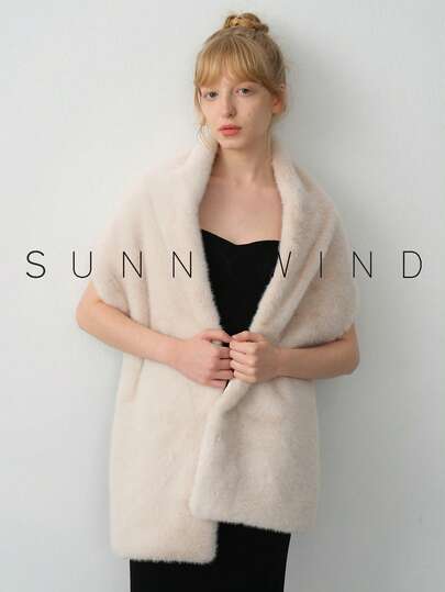 1pc Women's Solid Color Fashionable Fluffy Shawl, Suitable For Bridal Evenings And Everyday Wear In Autumn/Winter For Dress