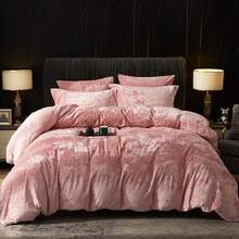 Queen Size 3pcs Ultra Soft Breathable Comforter Cover Set, Luxury Cozy Flannel Duvet Cover With Pillow Shams, 90" X 90", Dark Grey,  And  Bedding Collection - 花瓣粉紅色(無被子) - 查看 7