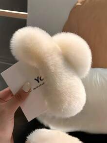 New Popular Extra Large Plush Hair Clip, High-End Plush Hair Clip, Suitable For Women's Valentine's Day Hair Clip, Autumn/Winter Valentine's Day Gift, Fashion Accessory Suitable For Vacation Outfits Elegant Claw Clip Winter Hair Accessories Fashion Hair Clutch
