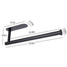 1 Stück schwarzer Papier-Taschentuchhalter, klebefrei an der Wand montierbar für einfache Installation, Wandhalterung für Küche, Handtuchhalter unter dem Schrank, Küchenrollenhalter für Badezimmer, Küche, Speisekammer, Spüle, Balkon, Toilettenpapierhalter, Aufbewahrungsregal für Frischhaltefolie/Alufolie, selbstklebend