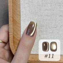 10ML/piezas Esmalte de uñas de gel con efecto de ojos de gato, con ramas reales y hojas de jade, en colores otoñales e invernales, con destellos y puntas francesas negras, ideal para decoración de uñas en Navidad, Halloween y otros diseños en rojo, rosa - Multicolor - Ver 25