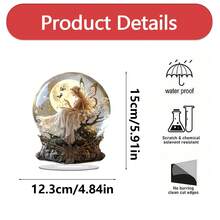 1pc 2D,Christmas-Style Acrylic Fairy Snowflake Glass Balls - Charming Desktop Decoration, Suitable For Any Room, Ideal Gift For Christmas And Valentine's Day, The Most Appropriate Gift For Christmas, Christmas Decoration, Birthday Decoration