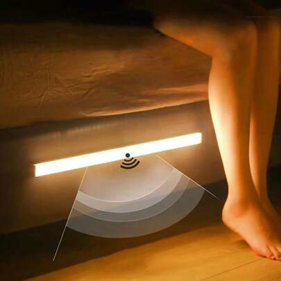 1 pièce Veilleuse LED à induction sans fil, rechargeable type C, convient pour le placard, l'armoire, les escaliers, peut être utilisée comme cadeau de Noël pour la cuisine