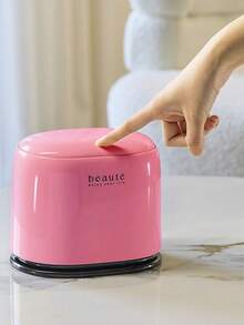 Bellissima scatola di stoccaggio da scrivania rosa, con texture elegante e lussuosa, grande capacità di stoccaggio, pratica con pulsante a pressione. Adatta per ufficio, organizzazione della scrivania del campus, conservazione di trucchi e strumenti per manicure, contenitore per l'atmosfera della scrivania.