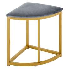 Dining Room Set With Table And Four Chairs, Dining Room Set With MDF Top And Gold Plated Iron Frame, Velvet Chair, Modern Luxury Tables And Chairs, Gray - White+Gray+MDF+Metal - View 9