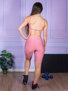 Women Sports Shorts - Baby Pink - View 7