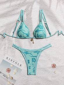 Women's Bikini Beach Wear Larger Women's Beach Swimsuits Holiday, Beach, Party, Sophisticated, Pool,LARA VIVA - 薄荷綠 - 查看 2