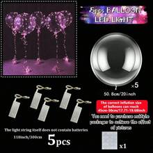 5 件/7 件/8 件/10 件/9 件/1 件/2 件 LED 发光透明气球 - 适用于婚礼(需要充满氦气才能漂浮)、生日和单身派对、带氛围照明气球(不含电池)、圣诞派对装饰、情人节装饰、周年纪念、场景装饰 - LED發光燈串 - 查看 19