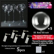 5 件/7 件/8 件/10 件/9 件/1 件/2 件 LED 发光透明气球 - 适用于婚礼(需要充满氦气才能漂浮)、生日和单身派对、带氛围照明气球(不含电池)、圣诞派对装饰、情人节装饰、周年纪念、场景装饰 - LED發光燈串 - 查看 17
