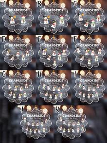 Personalized Grandkids Christmas Ornament Custom Name Snowman Family Acrylic Decoration With 2 To 12 Names Customizable Text For Grandma Grandpa Tree Decor 2025 Holiday Keepsake Gift For Family Grandparents Personalized Xmas Ornament For Kids And Grandchildren,Personalized Grandkids Ornament,Custom Family Ornament,Festive Calendar