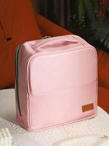 新款竖款化妆包，大容量，高性价比防水便携收纳包，便携式旅行多隔层洗漱包，带镜子旅行化妆收纳包，女士礼物，圣诞礼物，女士送礼佳品 - 彩色 - 查看 3