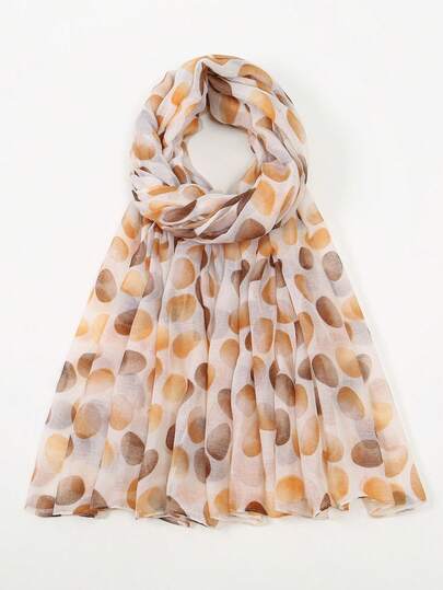 1pc Geometric Pattern Cute Polyester Scarf, Suitable For All Seasons