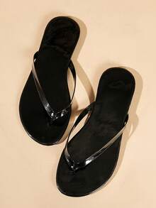 ORY BURCH Women's Fashion Hollow Design Wide Flat Sandals Casual Versatile Summer New Comfortable Casual Daily Wear Beach Vacation Hollow Design Open Toed Flat Shoes Leopard Print Black White Beige Brown Sexy High Heels Casual Style Office Commuter Party Celebration Summer Black Gold Silver Khaki Beige Synthetic Material - Black - View 3