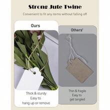 100 Pcs White Paper Tags With String Writable Cardstock Price Tags With Jute Twine Hang Tags For DIY Crafts Clothing Christmas Wedding Birthday Blank Merchandise Marking Tags 2.76 X 1.55 Ideal For Gift Labeling Product Tagging And Seasonal Drations With Natural Jute String And -Friendly Paper Material