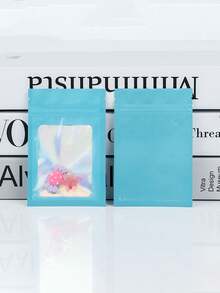 10/30/50/100pcs PVC Jewelry Storage Bag, Laser Transparent Sliver Packaging Bag,Sealable Bags For Packaging,Minimalist Solid Jewelry Bag For Bracelets, Home Gift For Valentine's Day - Blue - View 7