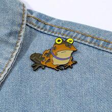 1 Pc Fantasy Cartoon Animal Brooch Classic Frog Shaped Enamel Pin Backpack Clothing Jewelry Metal Badge Accessories A Gift For Friends