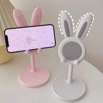 Little Rabbit Mobile Phone Stand, Height Adjustable, Suitable For Live Streaming And Video Shooting, Cute Decorative Base, Lightweight Design, Ergonomic Support, No Need For Handheld Smartphone Holder, Suitable For Mobile Photographers And Social Media Creators