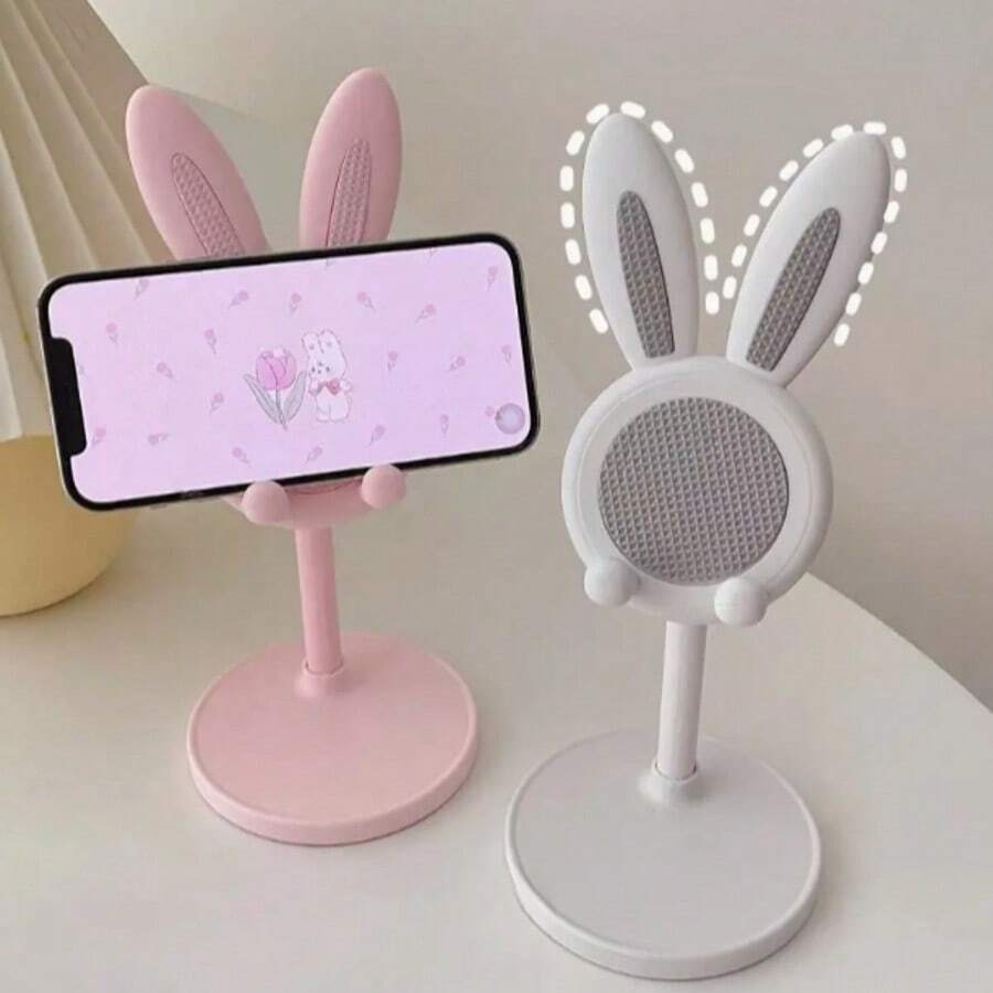 Little Rabbit Mobile Phone Stand, Height Adjustable, Suitable For Live Streaming And Video Shooting, Cute Decorative Base, Lightweight Design, Ergonomic Support, No Need For Handheld Smartphone Holder, Suitable For Mobile Photographers And Social Media Creators