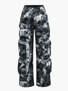 Quần cargo ống đứng dành cho nữ, quần jogger chiến thuật nhiều túi, dáng rộng, quần tiện dụng thường ngày, phù hợp cho trang phục đường phố của nữ. - Xám - Xem 6