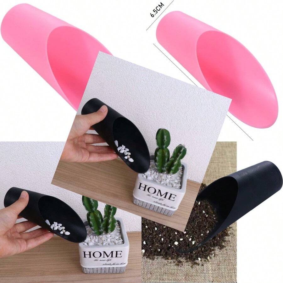 Pink Plastic Garden Soil Scoops Cup Spade Shovel Mini Colorful Soil Scoops Plant Potting Shovels Bucket Shovel Gardening Tools Hand Tools Shovels ZS417 - Pink - View 1