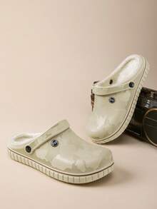 Plus Size Men's Fashion Casual Thermal Slippers For Daily Wear & Home Use