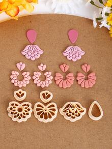 2pcs Bohemian Style Flower Clay Earring Mold, DIY Jewelry Making Flower Clay Cutting Tool, DIY Pendant & Beading Flower Charm Clay Cutter - Clay Cutter - View 7