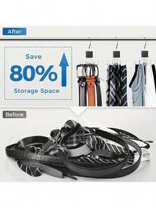 Belt Hanger, 6 Hook Belt Organizer, Rotating Tie Hanger With Wooden Base And Steel Hooks For Hats, Bags, And Scarves, Foldable And Compact,6-Claw Hanging Hook, Coat Hook, Scarf Hook, Belt Hook, Cabinet Storage Rack, Entryway Coat Rack Hook, Back-To-School & Home Essential,No Drill Multifunctional Rack For Belts, Ties, Underwear, Bags, Scarves,Clothing, Storage Hook