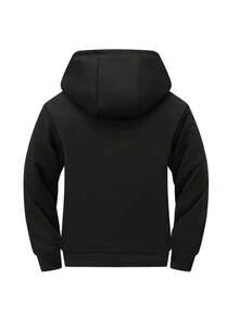 Women's Zip-Up Sweatshirt Jacket, Thermal Lined, Warm & Soft, With Zipper Pockets, Thickened Solid Color Sweatshirt, Suitable For Outdoor Running And Casual Wear In Autumn/Winter - Black - View 3