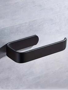 1 Stück schwarzer Papier-Taschentuchhalter, klebefrei an der Wand montierbar für einfache Installation, Wandhalterung für Küche, Handtuchhalter unter dem Schrank, Küchenrollenhalter für Badezimmer, Küche, Speisekammer, Spüle, Balkon, Toilettenpapierhalter, Aufbewahrungsregal für Frischhaltefolie/Alufolie, selbstklebend