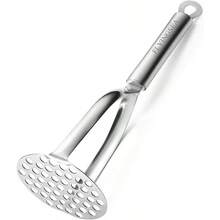 Potato MasherProfessional 188 Stainless Steel Potato Masher.Garlic Press Cooking And Kitchen Gadget.