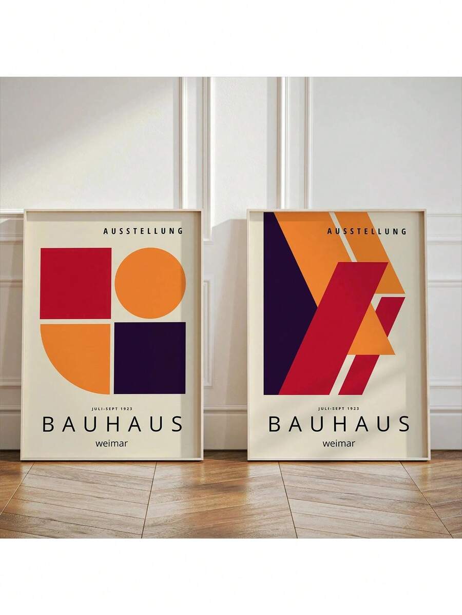 CPWAD 2pcs Retro Abstract Color Packs, Haus Canvas Prints, Medieval Minimalist Geometric Wall Art Posters, Modern Living Room, Office, Dining Room, Room Home Decoration, No Frame - Multicolor - View 1